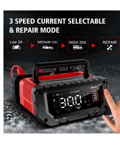 SYOSI Car Battery Charger, 6V/12V/24V Smart Automatic Automotive Charger, Portable Car Battery Charger, Battery Maintainer, Trickle Charger, for Car, Motorcycle, Boat, Lead-Acid, Lithium, LiFePo4 Battery  - Image 3