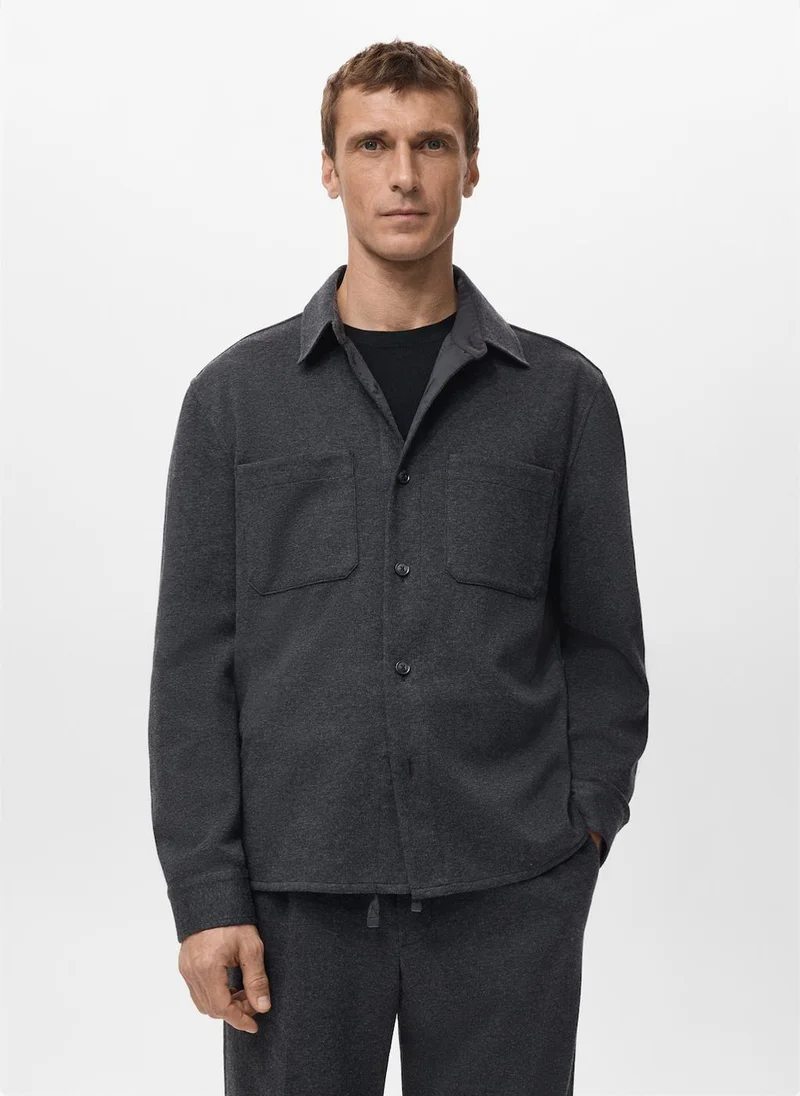 مانجو مان Flannel overshirt with pockets