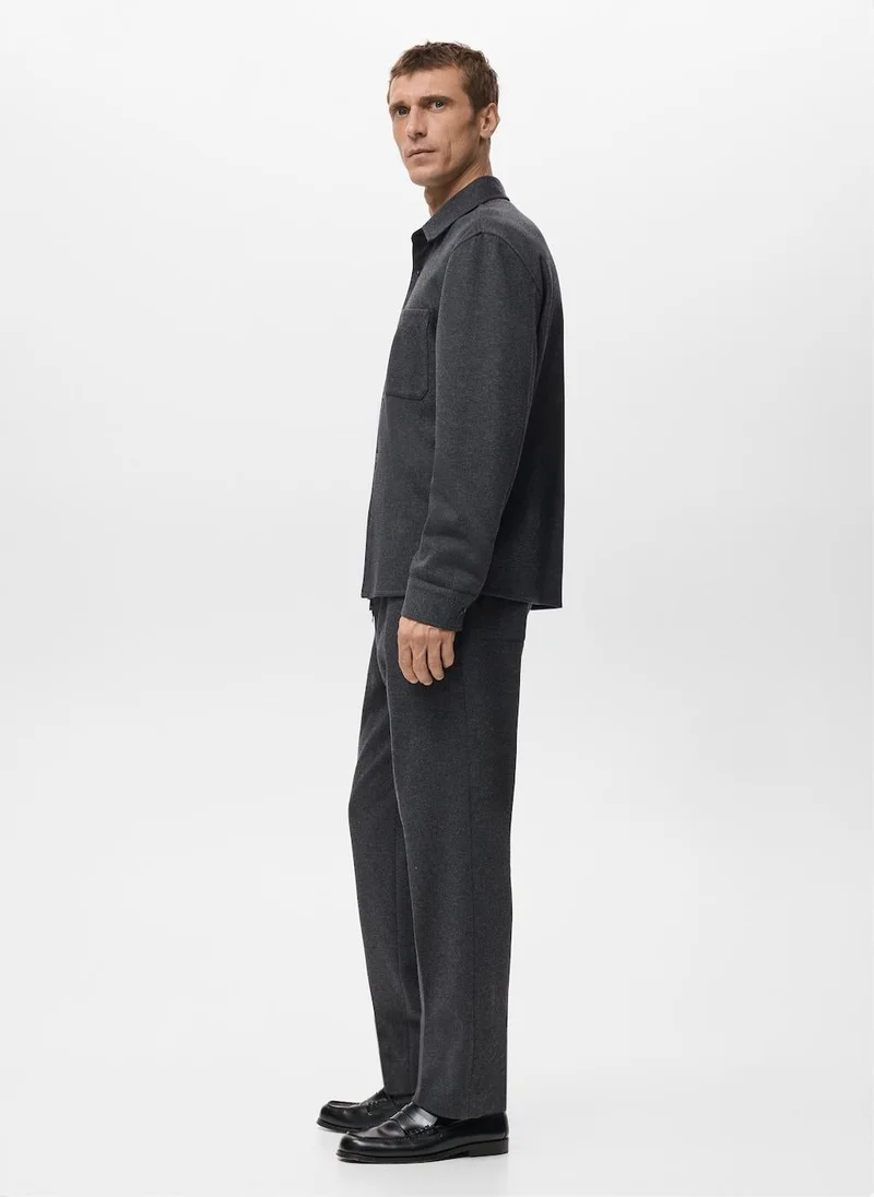 Mango Man  Flannel overshirt with pockets for Men | Best Price UAE