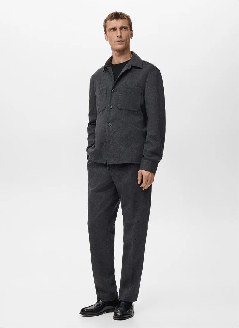 Mango Man  Flannel overshirt with pockets for Men | Best Price UAE