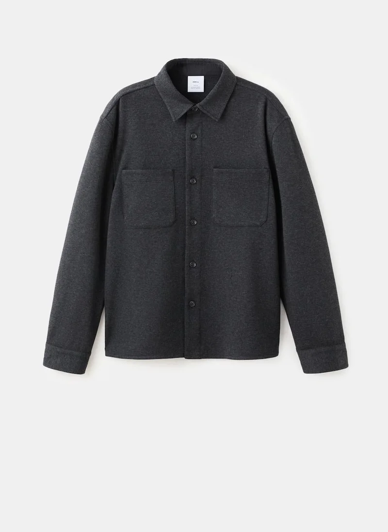 Mango Man  Flannel overshirt with pockets for Men | Best Price UAE