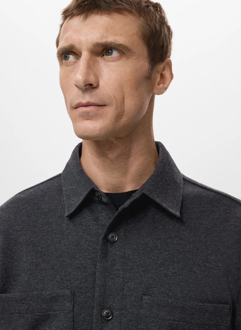 Mango Man  Flannel overshirt with pockets for Men | Best Price UAE