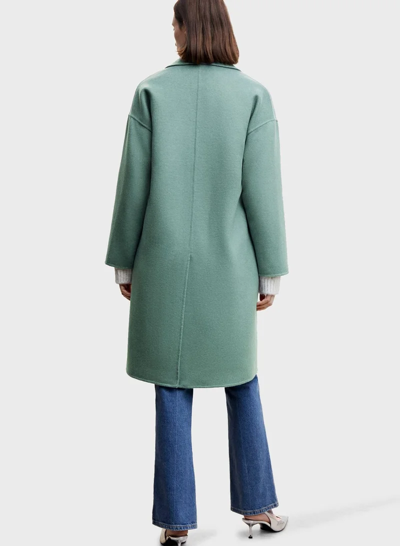 MANGO Double Breasted Longline Coat