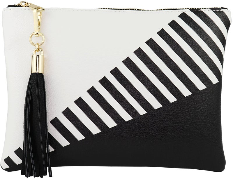 B BRENTANO Vegan Clutch Bag Pouch with Tassel Accent (Black) - Image 1