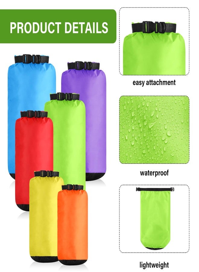 GliCraft 6 Pcs Waterproof Dry Bag Sack Lightweight Outdoor Dry Bags 35 L, 20 L, 15 L, 10 L, 5 L, 3 L Waterproof Boat Bag for Kayaking, Backpacking, Hiking, Camping Rafting(Fluorescent Color) - Image 3