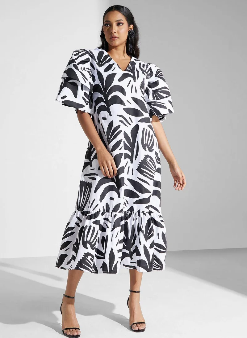 SINOIR Graphic Print Dress