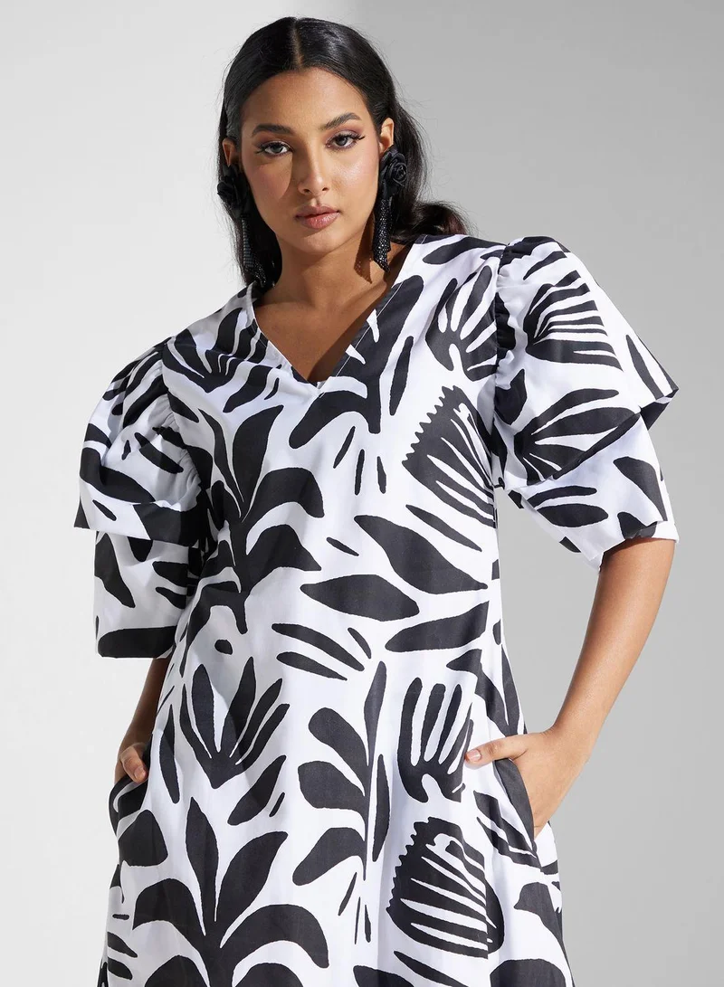 SINOIR Graphic Print Dress