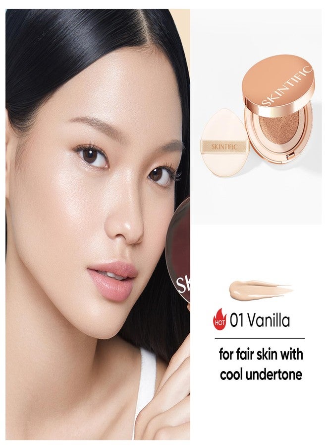 SKINTIFIC Cushion Foundation | Cover All Perfect Air Cushion | SPF 35 PA++++ | Oil-Control Waterproof Fondation Sweatproof Matte Finish Poreless Foundation Flawless BB Cream CC Cushion Makeup - Image 3