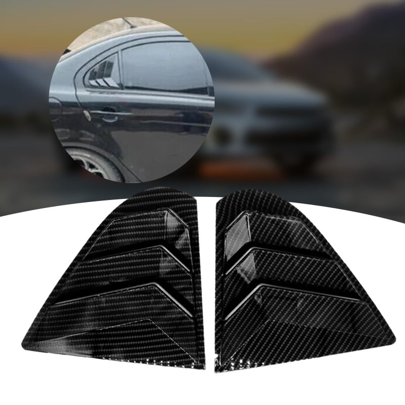 Generic Carbon Fiber Rear Quarter Window Side Vent Shutter Louver Windshield Cover Trim Decor Compatible For Lancer Car Styling Rear Window Shutter Cover  - Image 2