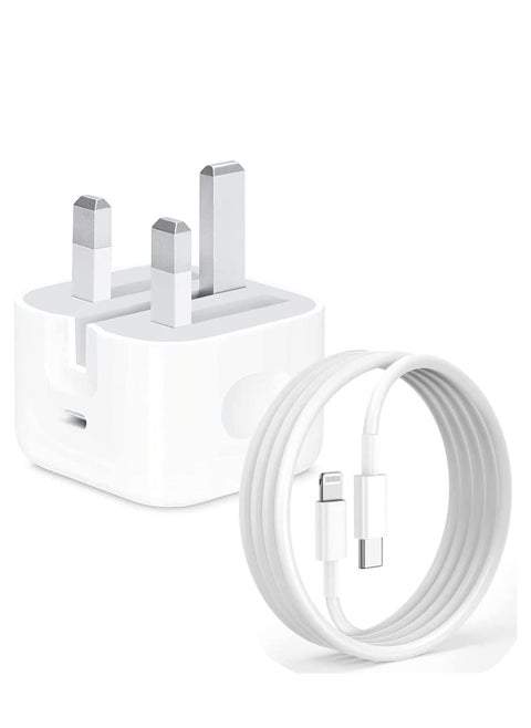 iPhone 20W Fast Charger | USB C Wall Fast Charger with USB C to Lightning Cable Compatible with iPhone 14/14 Pro/14 Pro Max/13/12/SE2020/11/XR/XS Max/X/iPad