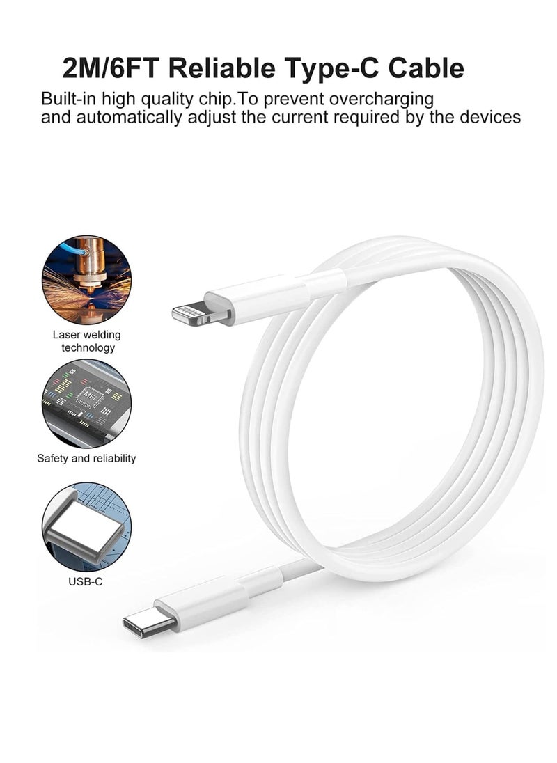 iPhone 20W Fast Charger | USB C Wall Fast Charger with USB C to Lightning Cable Compatible with iPhone 14/14 Pro/14 Pro Max/13/12/SE2020/11/XR/XS Max/X/iPad