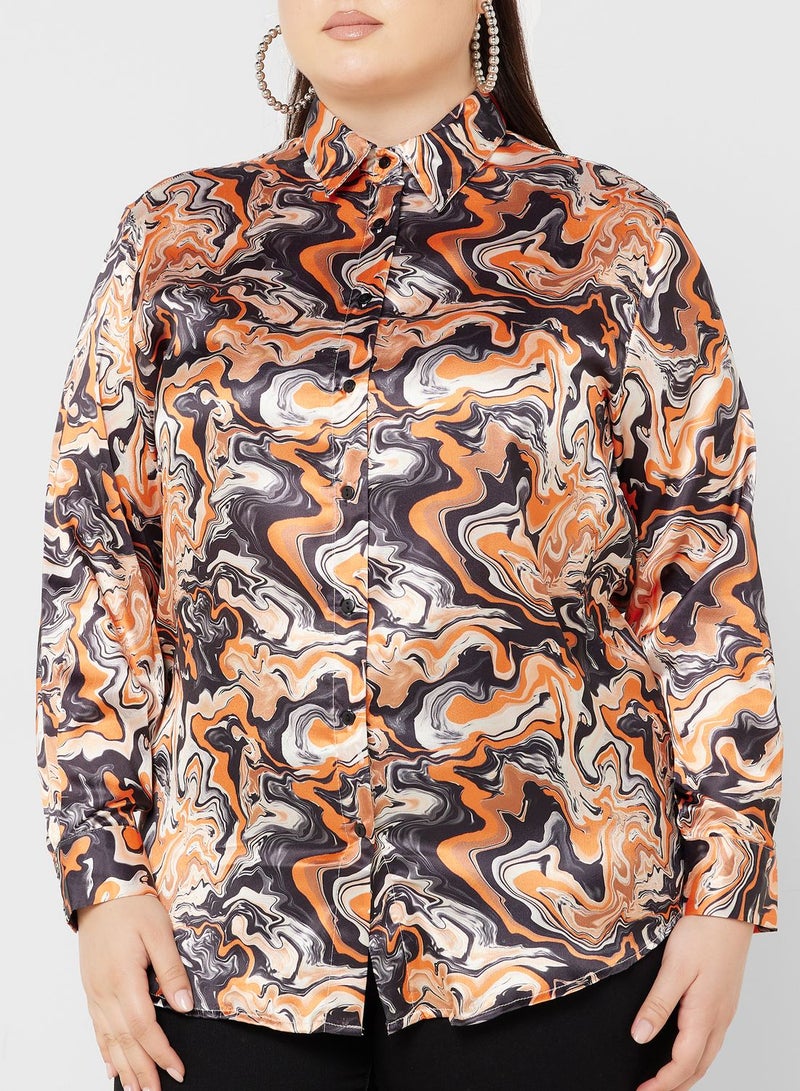 Printed Button Down Shirt
