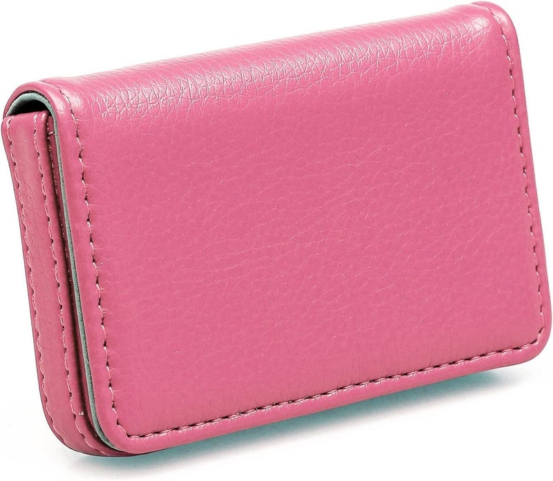 AI-DEE RFID Blocking Wallet - Minimalist Leather Business Credit Card Holder with Magnetic, Pink, Small - Image 3