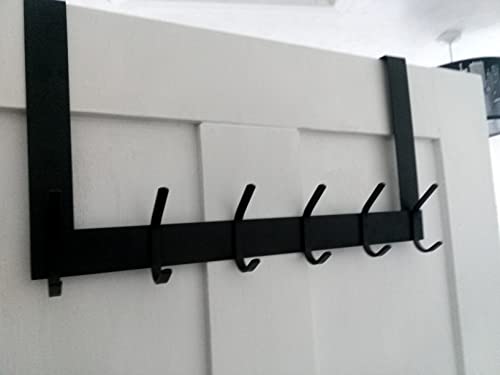 YUMORE Over The Door Hooks, Heavy Duty Over Door Hanger Stainless Steel for Coats Robes, Hanging Towel Rack Back of Bathroom Bedroom Door, Long Arms Easy Reach, Matte Black - Image 5