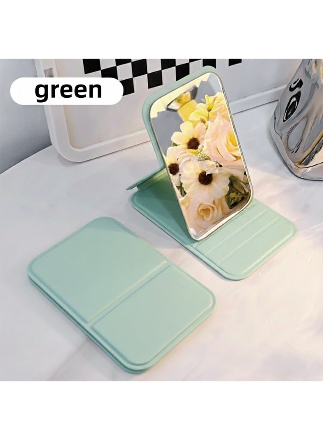 Hand Mirror,Ultrathin Ultralight, Portable, Folding, Handheld, Compact Travel Mirror for Camping,Home,Office,Small Mirror for Pocket and Purse,Good for Gift 4 Colors (Beige&Green&Pink&Black) - Image 3
