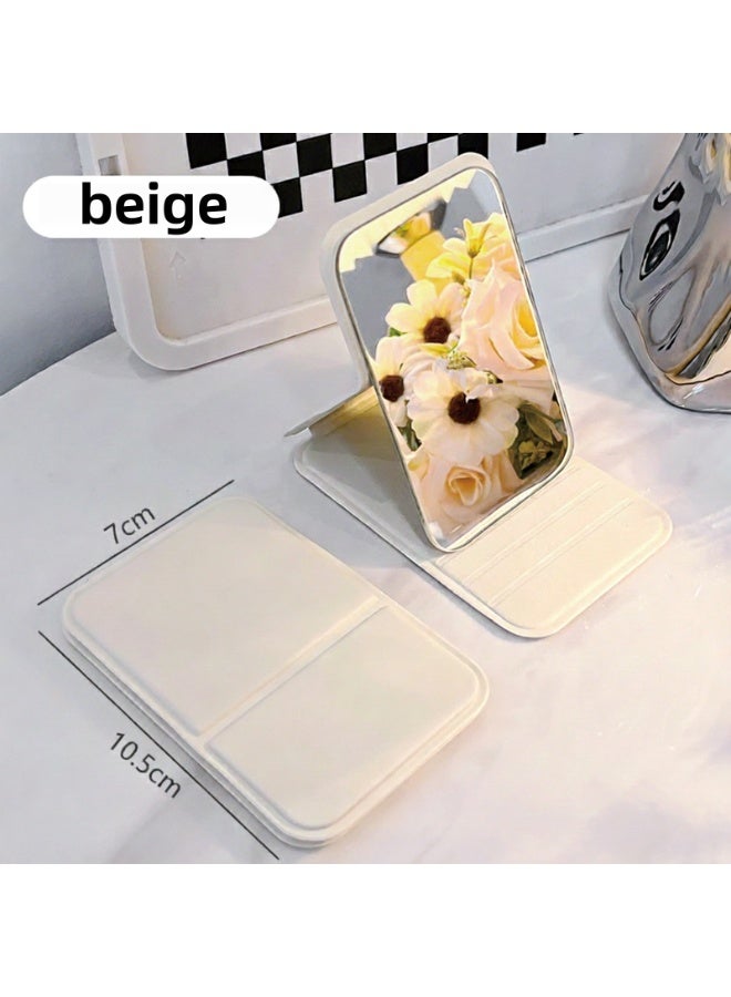 Hand Mirror,Ultrathin Ultralight, Portable, Folding, Handheld, Compact Travel Mirror for Camping,Home,Office,Small Mirror for Pocket and Purse,Good for Gift 4 Colors (Beige&Green&Pink&Black) - Image 2