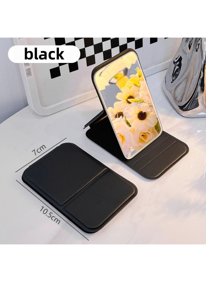 Hand Mirror,Ultrathin Ultralight, Portable, Folding, Handheld, Compact Travel Mirror for Camping,Home,Office,Small Mirror for Pocket and Purse,Good for Gift 4 Colors (Beige&Green&Pink&Black) - Image 5