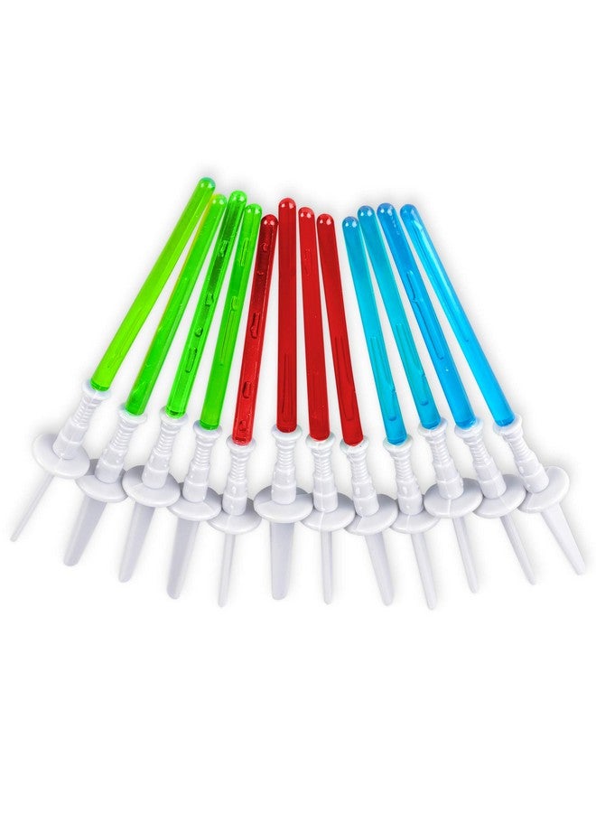 Super Z Outlet Light Sabre Cupcake Decoration Toppers Sticks Picks Set for Children Birthday Party, Fan Shows, Movies, 4" inches Tall (12) - Image 1