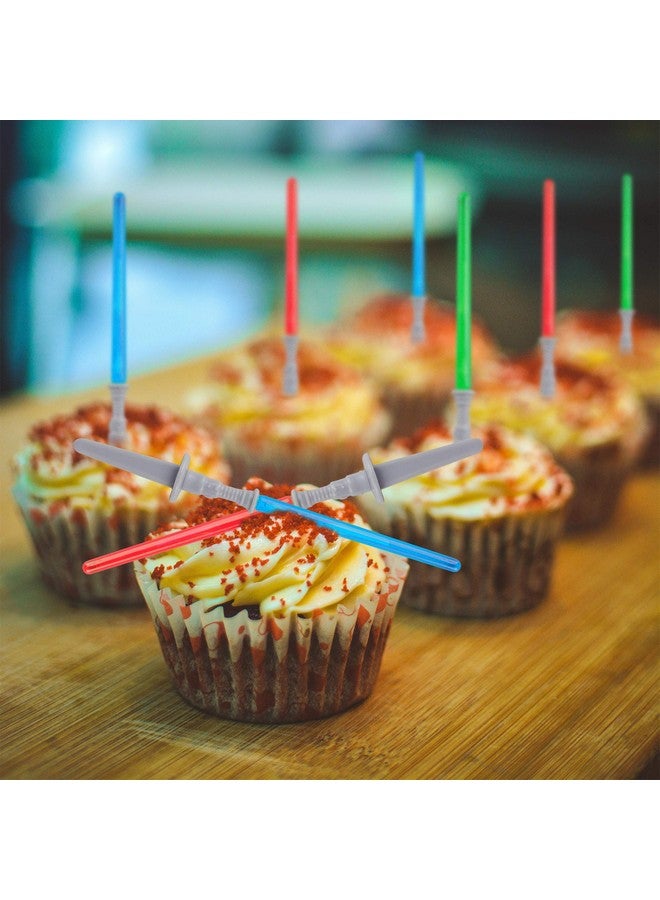 Super Z Outlet Light Sabre Cupcake Decoration Toppers Sticks Picks Set for Children Birthday Party, Fan Shows, Movies, 4" inches Tall (12) - Image 4