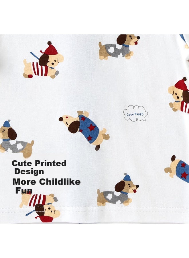 Badibadi Baby Toddler Homewear Pajama Set Skin-friendly Comfortable Outing Air Conditioning Clothes Dog Paradise 120 - Image 2