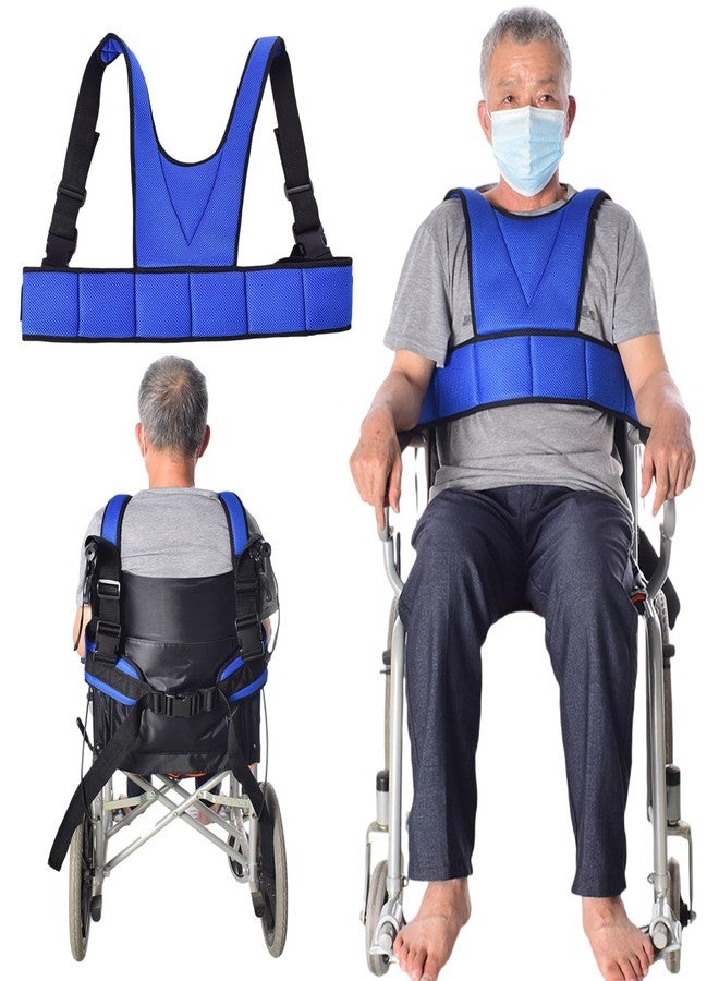 AUSTYLCO Wheelchair Harness for Adults,Wheelchair Seat Belt,Safety Belt for Elderly,Adjustable Straps Prevent Sliding,Torso Support Vest Restraint-Wheelchair Seatbelt Body Harness for Patient - Image 1