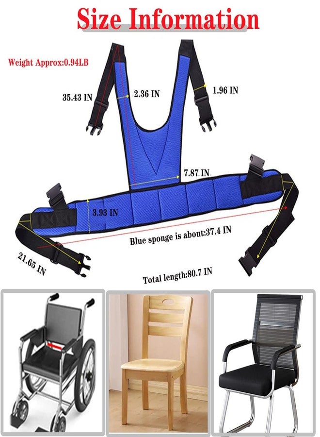 AUSTYLCO Wheelchair Harness for Adults,Wheelchair Seat Belt,Safety Belt for Elderly,Adjustable Straps Prevent Sliding,Torso Support Vest Restraint-Wheelchair Seatbelt Body Harness for Patient - Image 5