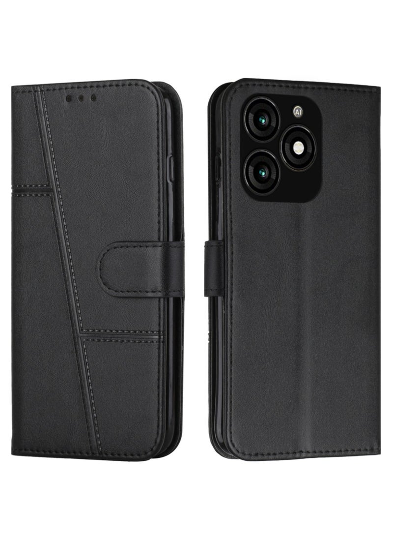 Best Choice Products - Tecno Spark 20 Case,Premium Tecno Spark 20 Leather Wallet Cover with Card Holder Kickstand Magnetic Closure Flip Folio Case for Tecno Spark 20,Black - Image 1