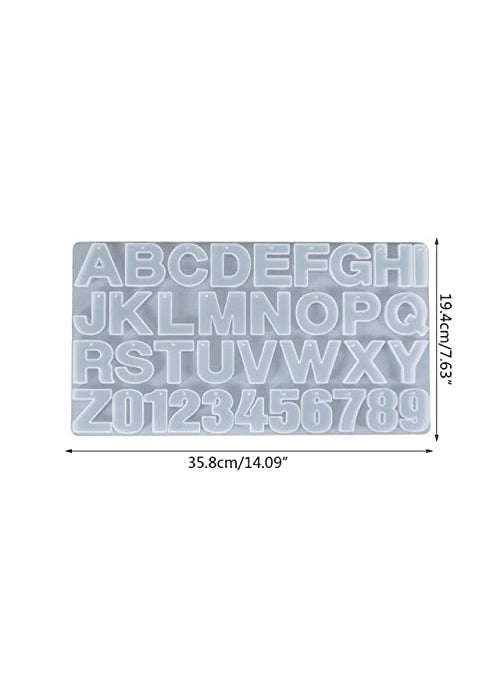 BAKING SET Baking Set Alphabet Silicone Resin Mold Letter Number Casting Molds for Earring Jewelry Accessories Sugar Craft Cake Mould with Built in Hole Enabler Christmas New Year  - Image 5
