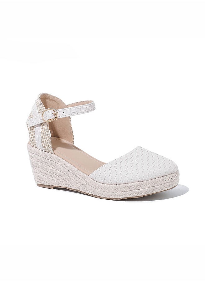 Sharpdo - Women's Closed Toe Espadrille Dressy Platform Sandals Ankle Strap Cutout Casual Wedge Braided Sandal - Image 1