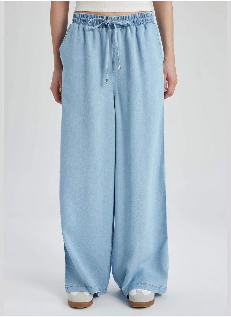 ديفاكتو Culotte High Waist Crop Fit Jean Trousers
