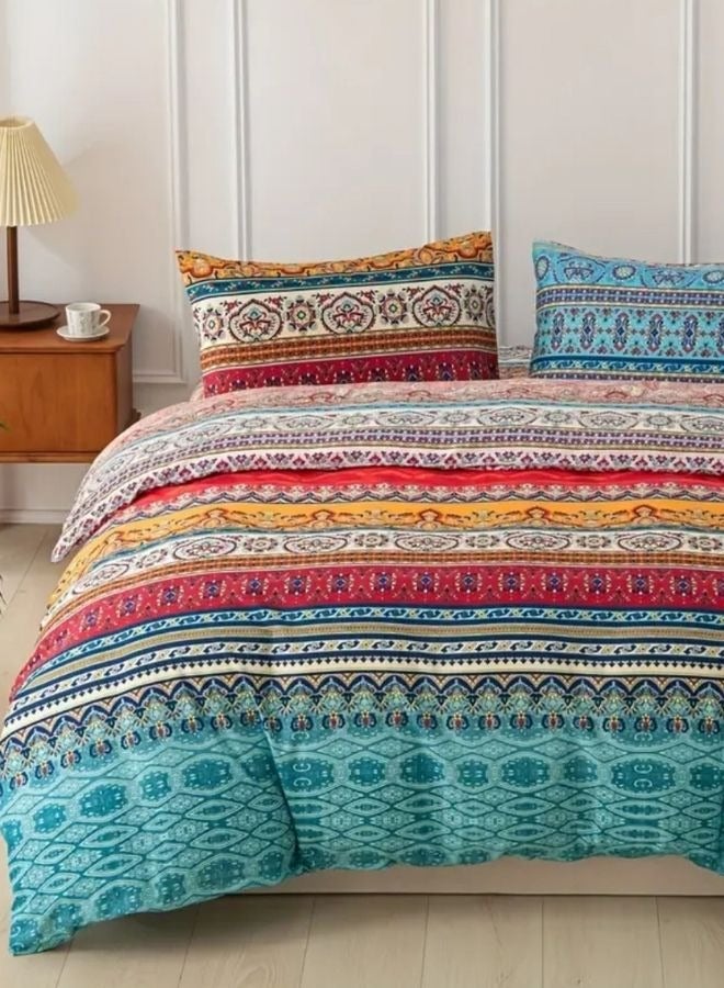 LUNA Home King size 6 piece duvet cover set, colorful bohemian bedding.  - Image 1