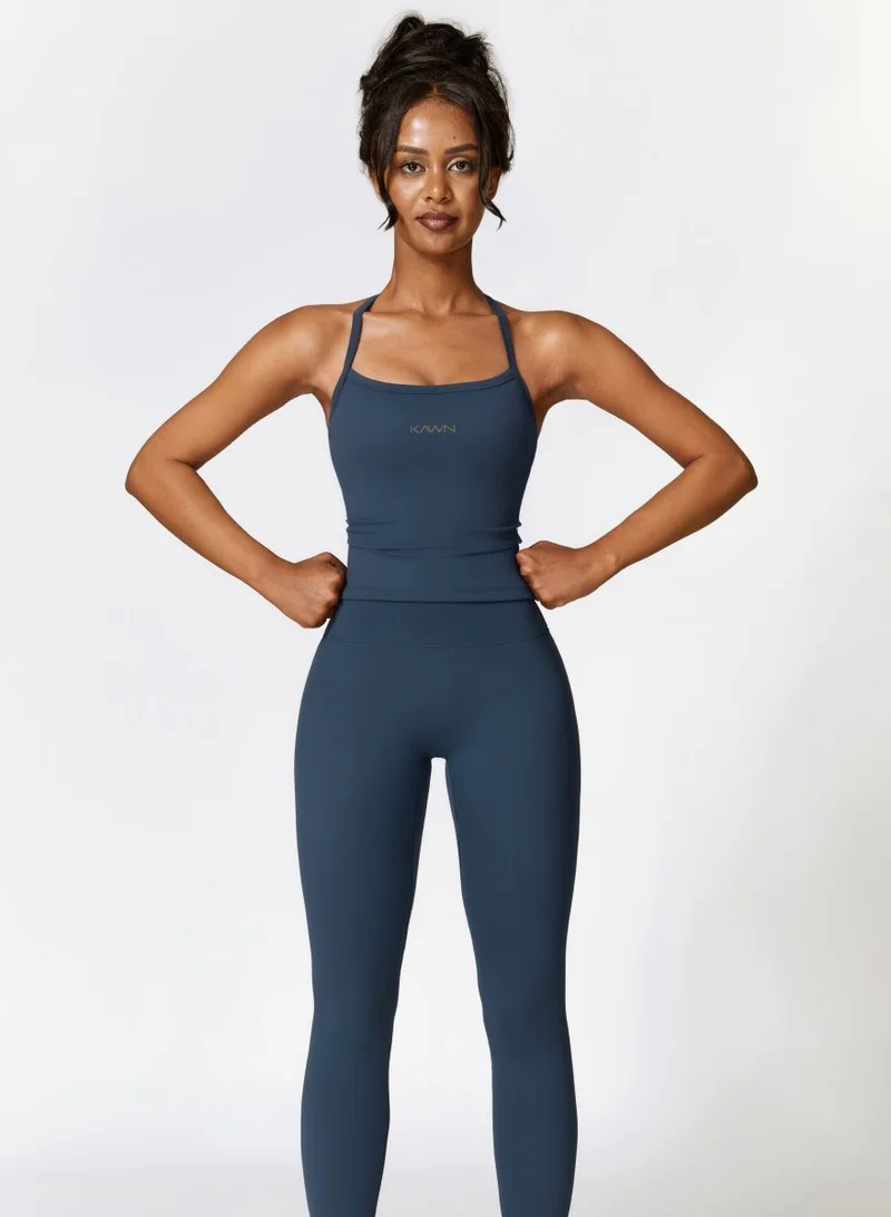 كون.يوغا بلوزة كامي نسائية بظهر متقاطع وفتحة رقبة مربعة