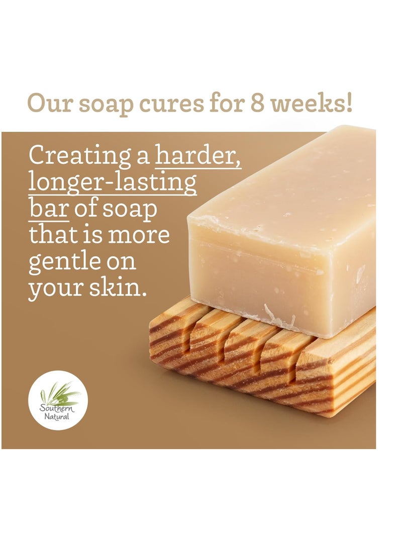southern natural Oatmeal Soap Bar - 3 Pack - Unscented Goat Milk Soap For Dry, Sensitive Skin. Natural, Handmade Soap For Men, Women Kids & Baby. Fragrance Free (Each Bar 4-4.5 oz)  - Image 3