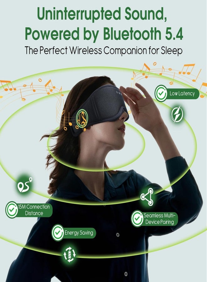 LC-dolida 2 Pack Bluetooth Sleep Mask, Bamboo Cotton 3D Blackout Contoured Bluetooth Sleep Headphones, Sleeping Eye Mask with 5.4 Bluetooth Headphones, Eye Sleep Mask for Side Sleepers, Black - Image 3