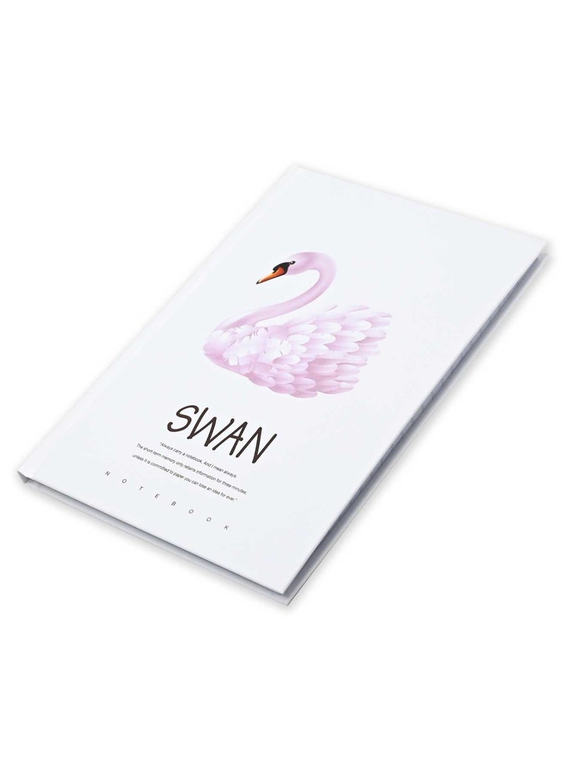 FIS 5 Pieces Hard Cover Notebook 96 Sheets A5 Swan Design - Image 3