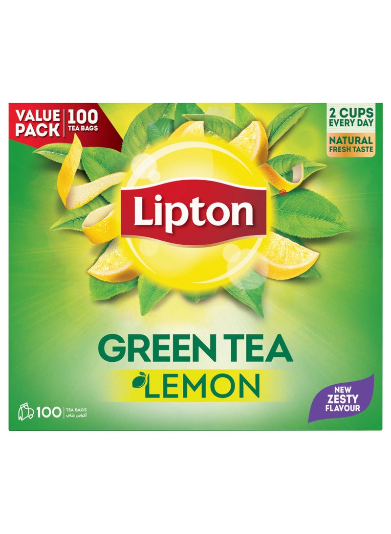 Lipton Green Tea Lemon 100 Teabags (130g) - Image 1