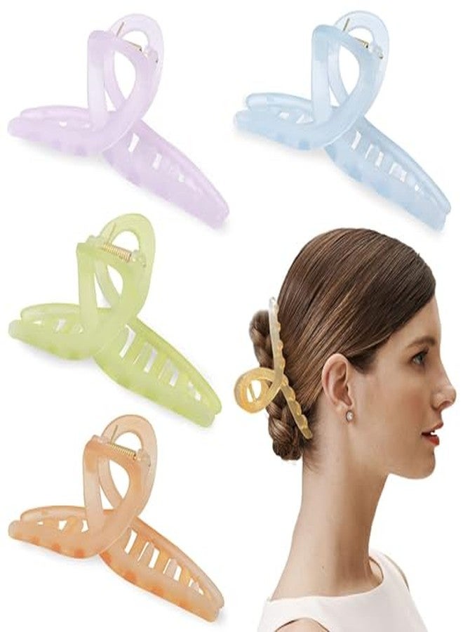 FREEBIES Korean Transparent Hair Clutcher Clip Set for Girls & Women | Stylish Fancy Hair Accessories | Trendy Pastel Hair Clips for Party, Office & Daily Use - Image 2