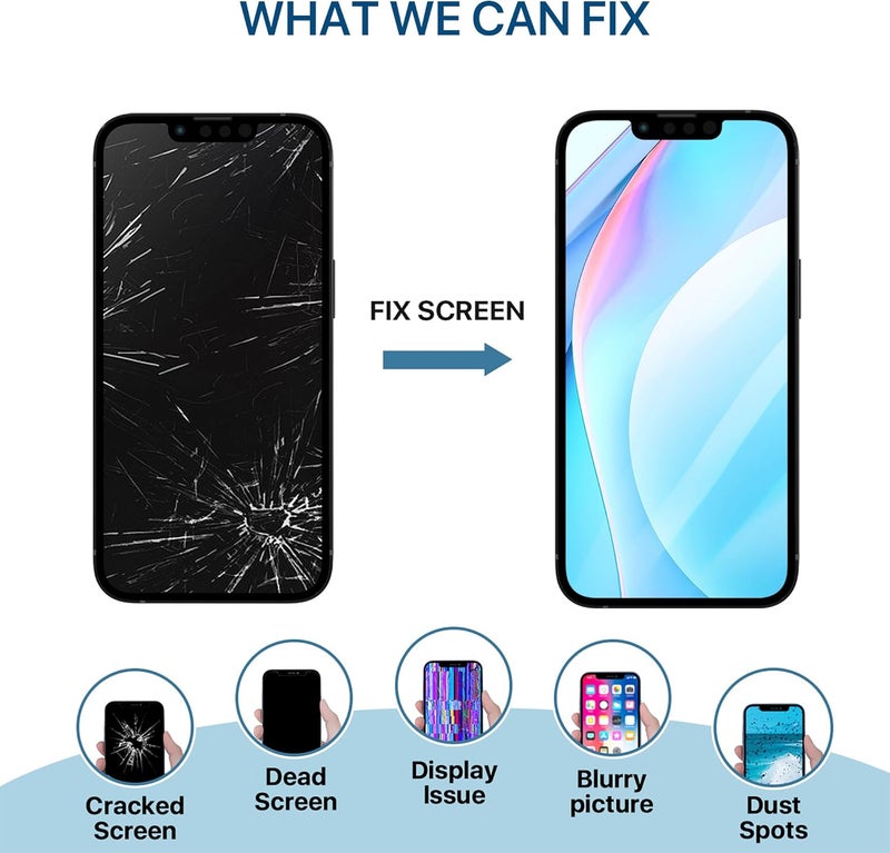 FFtopu iPhone 13 Screen Replacement Kit 6.1" LCD Display 3D Touch Full HD Digitizer Full Assembly Repair Kits Screen Protector for A2633 A2482 A2631 A2634 A2635 (not for 13 mini,Pro,Promax) - Image 4