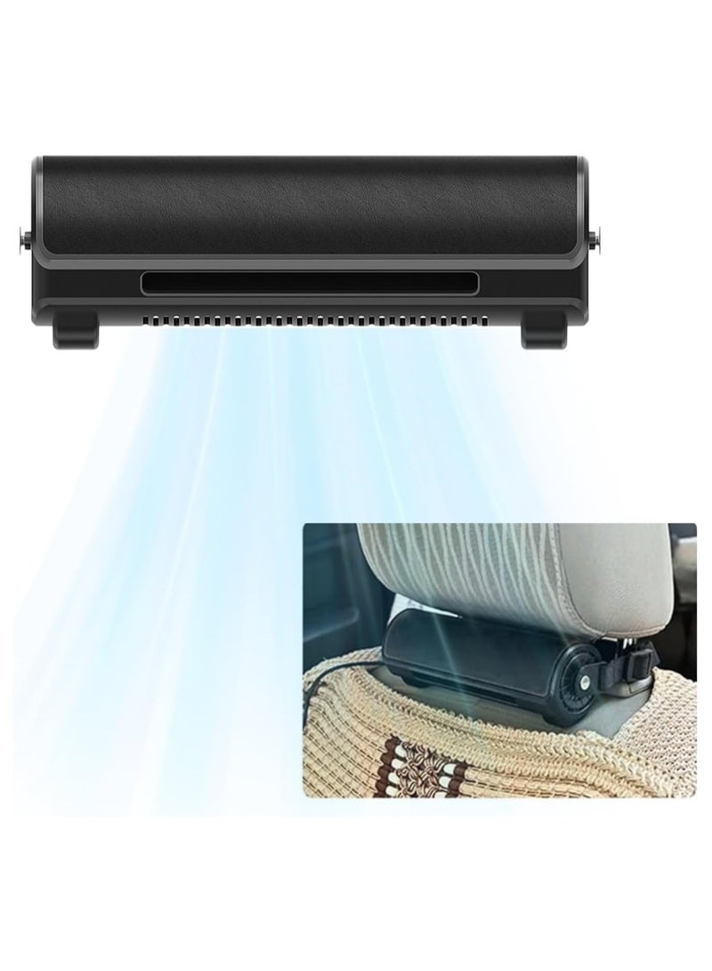 الناقل التسلسلي العام بالطاقة مروحة سيارة جلدية مع حزام قابل للتعديل ، محمولة مروحة مقعد السيارة الأمامي والخلفي مقعد الراكب ، 3 سرعة الرياح القوية ، أسود مروحة تبريد لسيارات الدفع الرباعي ، RV ، مكتب الرئاسة - Image 1