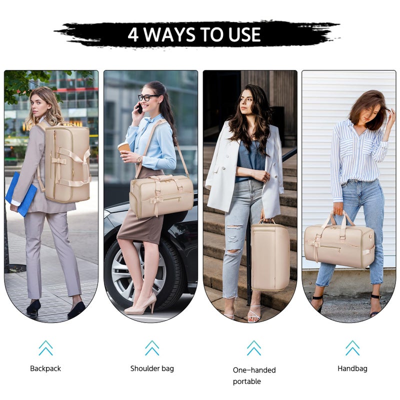 Moulyan Garment Duffle Bags for Travel,Moulyan Convertible Garment Bag with Shoe Compartment,3 in 1 Waterproof Travel Suit Bag with Shoulder Strap for Women - Image 5