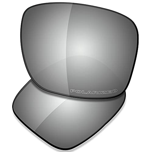 SAUCER عدسات استبدال متميزة SAUCER لنظارات أوكلي هولبروك OO9102 - دفاع عالي - معدني كروم مستقطب - Image 1