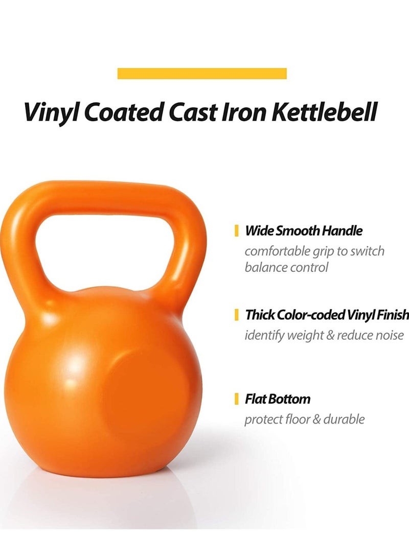 ماستون - Kettlebell للرجال والنساء من الحديد الزهر المطلي بالفينيل لتمارين اللياقة البدنية Kettlebell للمنزل وصالة الألعاب الرياضية (15 رطل أزرق فاتح) - Image 1