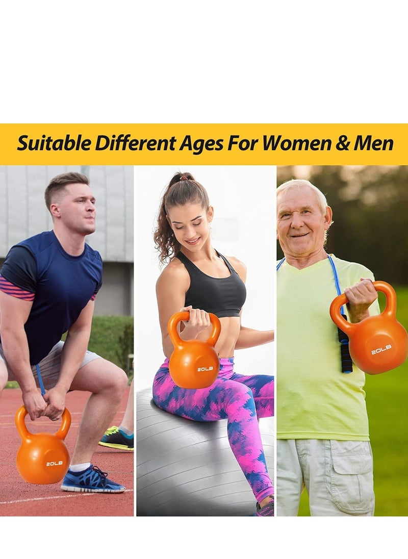 ماستون - Kettlebell للرجال والنساء من الحديد الزهر المطلي بالفينيل لتمارين اللياقة البدنية Kettlebell للمنزل وصالة الألعاب الرياضية (15 رطل أزرق فاتح) - Image 1