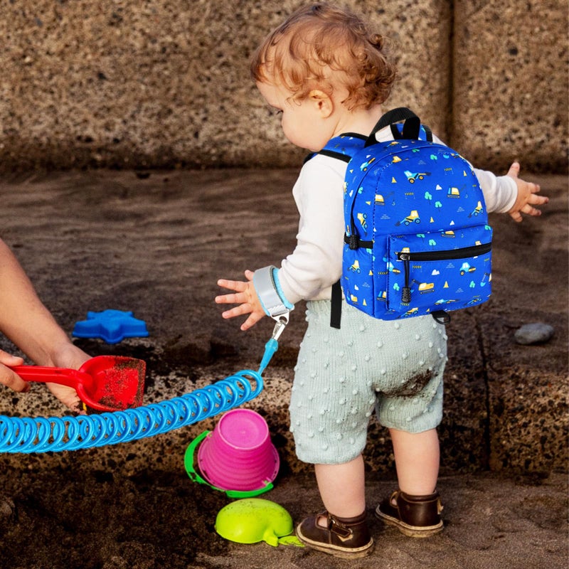 Accmor Toddler Backpack Leash, Mini Child Backpack with Anti Lost Wrist Link, Cute Kids Backpack Leash Walking Harness for Outdoor Travel, Small Excavator Backpack Tether for Baby Boys Girls Ages 1-3 - Image 5