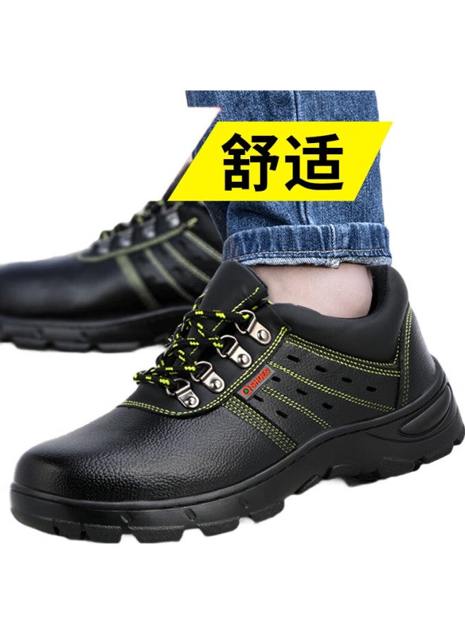 WELDON Safety Shoes For Men, Breathable, Anti-Smashing, Anti-Puncture, Steel Toe Cap, Steel Midsole, Protective Work Shoes, Functional Shoes 9216, Black Breathable Style, Size 44 - Image 3