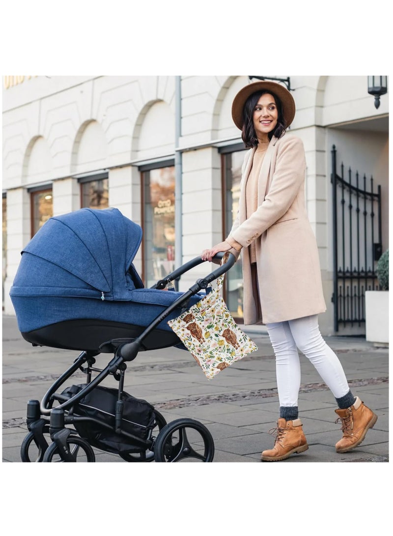 Zikra 2 Pcs Waterproof Wet Dry Bags for Baby, for Baby Diapers And Breast Pump Parts, Waterproof Reusable Wet Bag with Handle, Beach Pool Gym Bag Stroller Yoga Toiletries Organizer, 7.9"*9.8" Or 5.9"*8.9" - Image 4