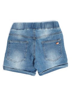 Andora Elastic Waist Boys Cotton Denim Short - Light Blue  - Image 2