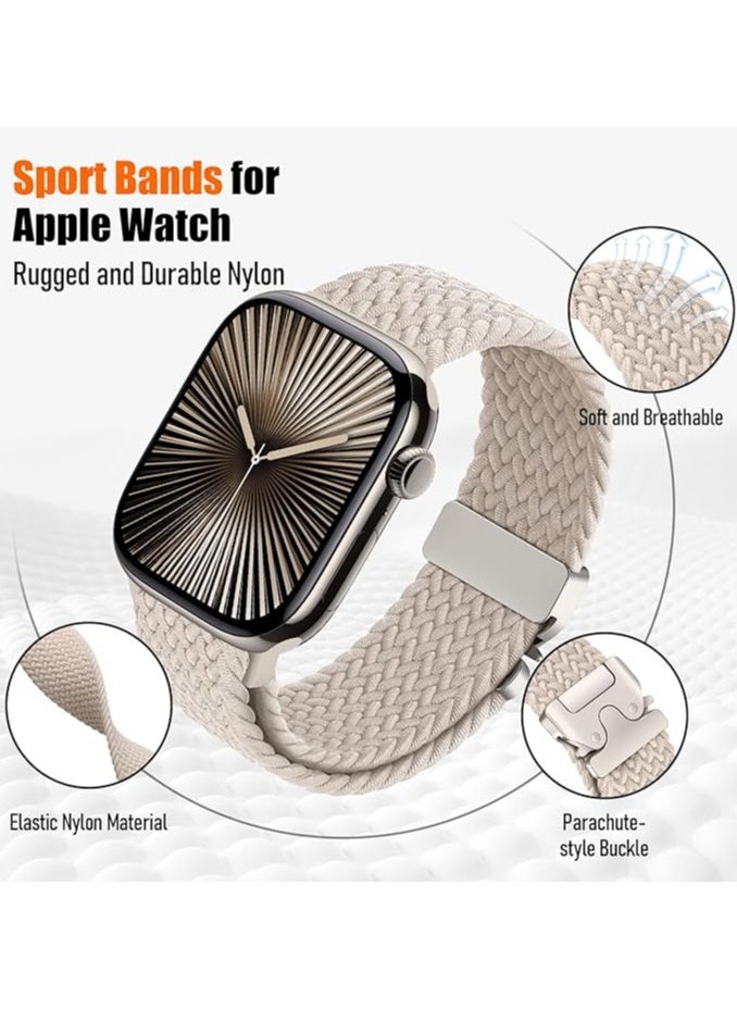keloray - Solo Loop Nylon Strap Compatible with Apple Watch Band Ultra 2/Ultra 49mm 46mm 45mm 44mm Men Women, Designer Parachute-Style Metal Buckle Adjustable Strap for iWatch SE Series 10/9/8/7/6/5/4 - Image 1