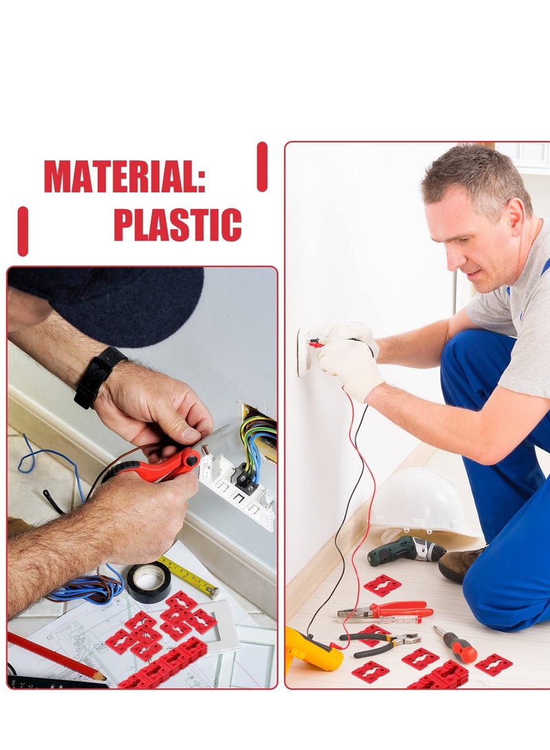 SOLARAE Switch and Receptacle Spacer Electrical Outlet Spacer Socket Outlet Spacers Twist Apart Spacers Plastic Switch and Receptical Spacers for Living Room Kitchen Bathroom Electrical Box(72 Pcs, Red) - Image 5