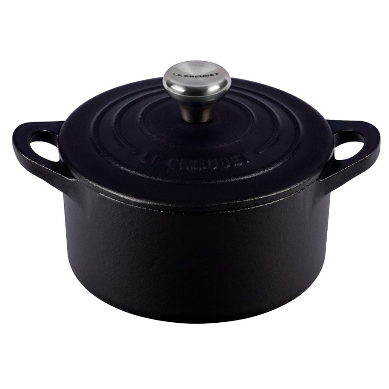 Le Creuset Enameled Cast Iron Mini Cocotte with Lid, 1/3 qt., Licorice - Image 1